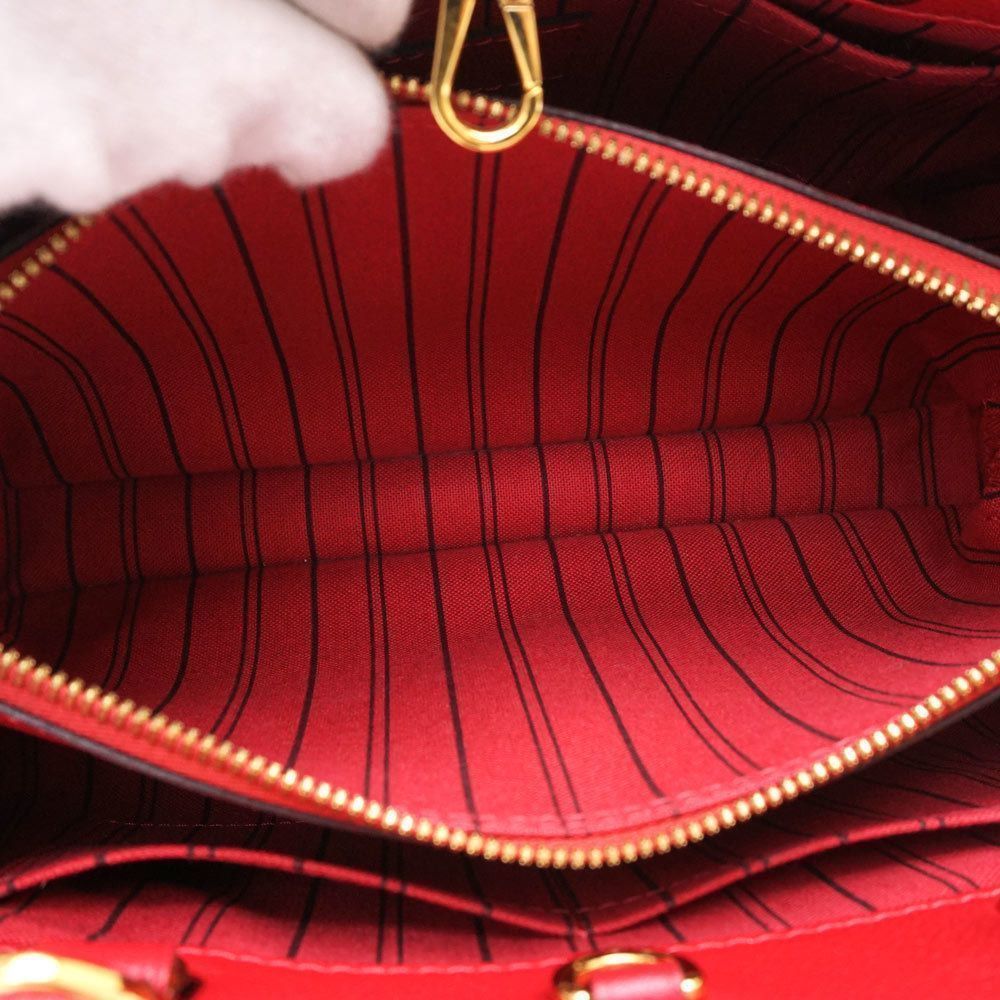 Monogram Emplant Leather Montaigne BB Shoulder Handbag Dahlia Pink Red - Picture 3 of 9